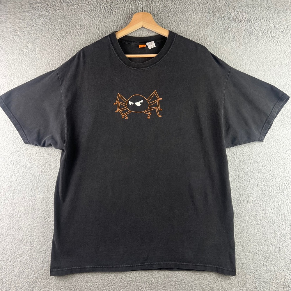 Vintage Target Mens Black Spider Graphic T-Shirt XL Halloween Grumpy Spider Tee
